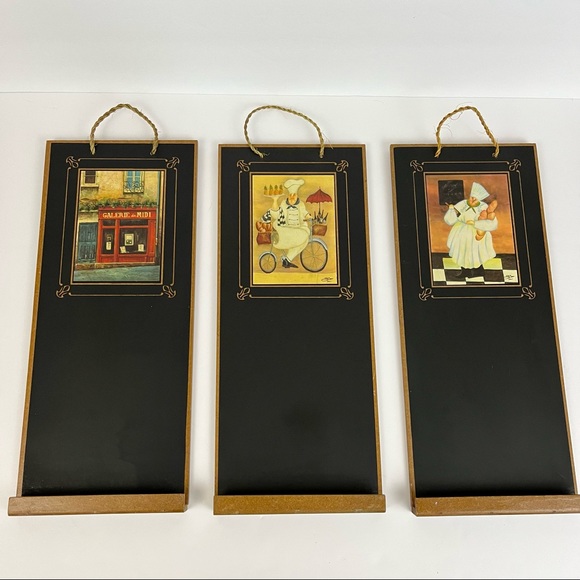 Set of Three Italian Chef Kitchen Hanging Chalk Boards - Picture 2 of 12